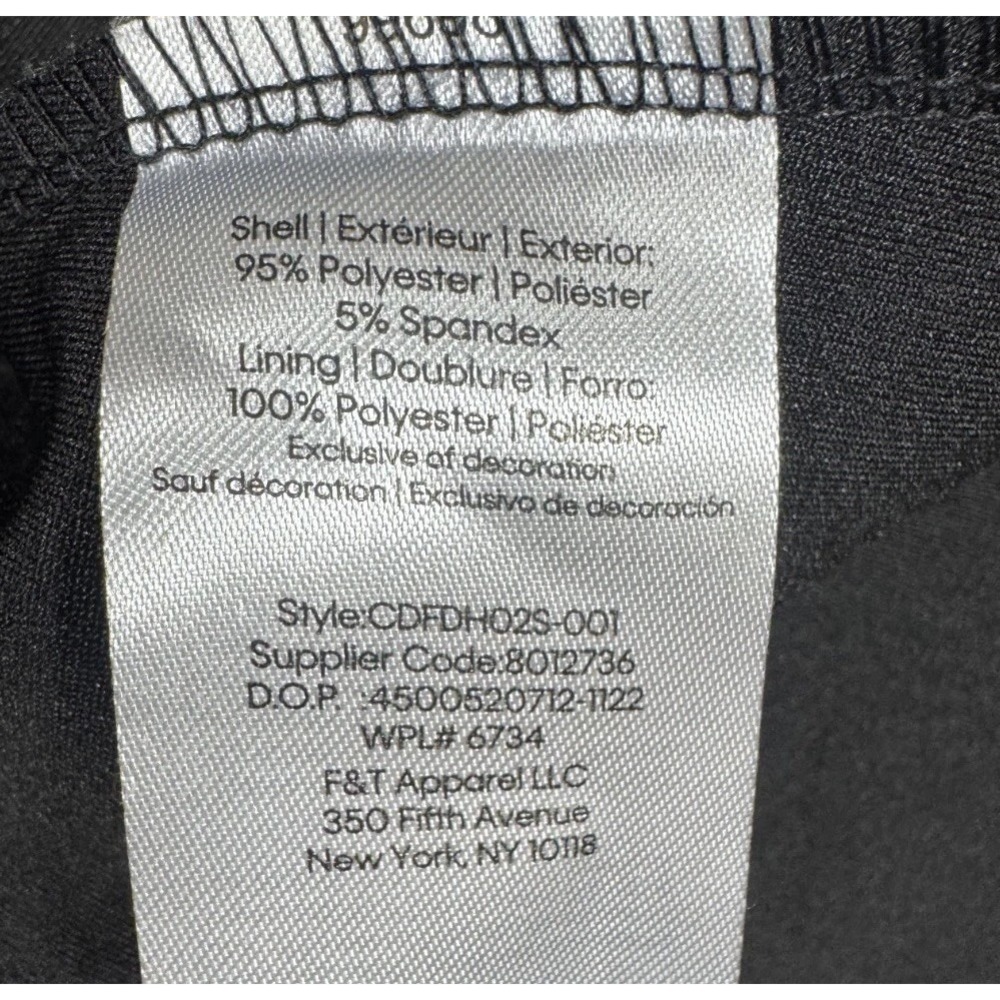 Calvin Klein Girls Sz 12 Black Illusion Mesh Bow Front Dress w/Zip & Button - Picture 7 of 9
